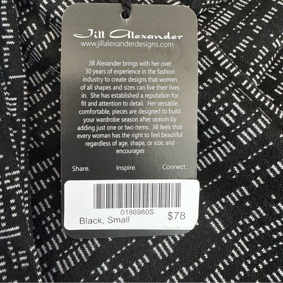 NWT Jill Alexander Creation Retro Style Cowl Neck Black Patterned Tunic Sz S - Picture 7 of 9
